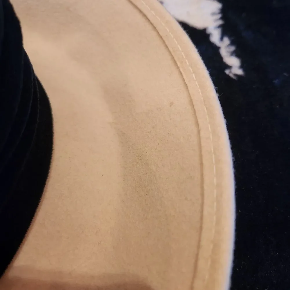 Importina Vintage‎ Bollman 100% Wool Felt Bowler Hat Cream with Black Ribbon - Picture 3 of 8